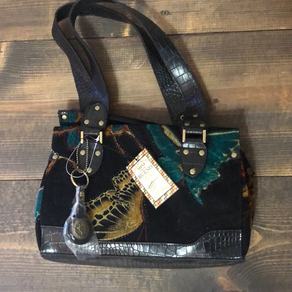 Bueno Butterflies Faux Suede Black Purse - Picture 2 of 8